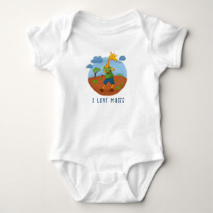 Body personnalisé pour bébé - Girafe Cartoon Heure