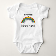 Body personnalisé pour futur pianiste bébé arc-en-