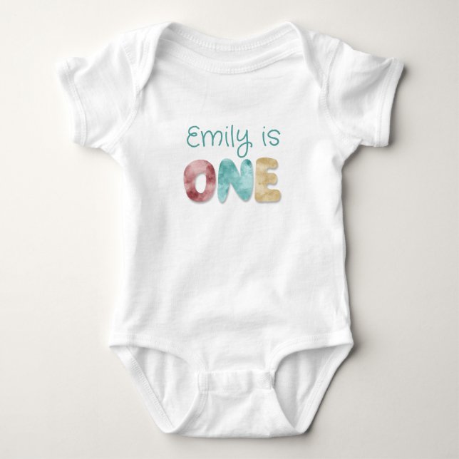 Body Personnalisé UN premier bébé anniversaire (Devant)