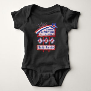 Body Personnalisé USA 250 - Marquee Rétro Patriotique