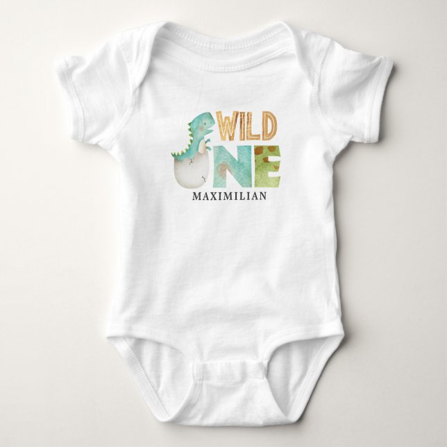 Body PERSONNALISÉ WILD ONE Dinosaur 1er anniversaire (Devant)