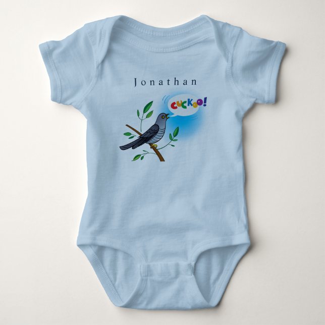 Body Personnaliser Cuckoo Bird sur Branch Baby Boy (Devant)