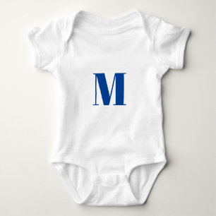 Body Personnaliser monogramme initial bleu blanc