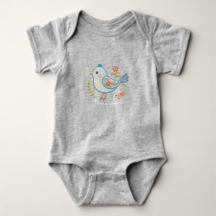 Body Petit Bleu Bird Floral Baby Bodysuit