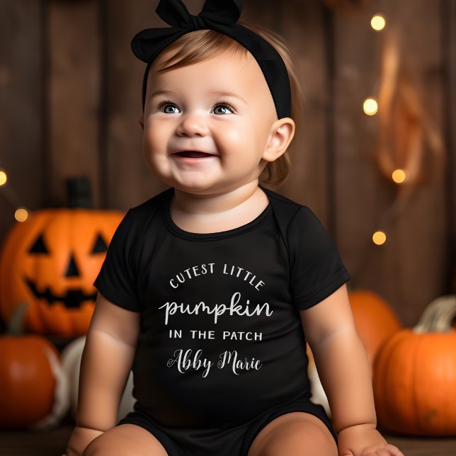 Body Petit Citrouille coupé dans le patch personnalisé (Cutest Little Pumpkin in the Patch Custom Baby Bodysuit)