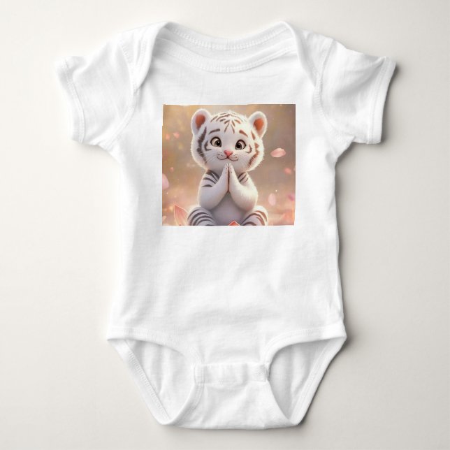 Body Petit club de tigre paisible sur Lotus - Bodysuit  (Devant)