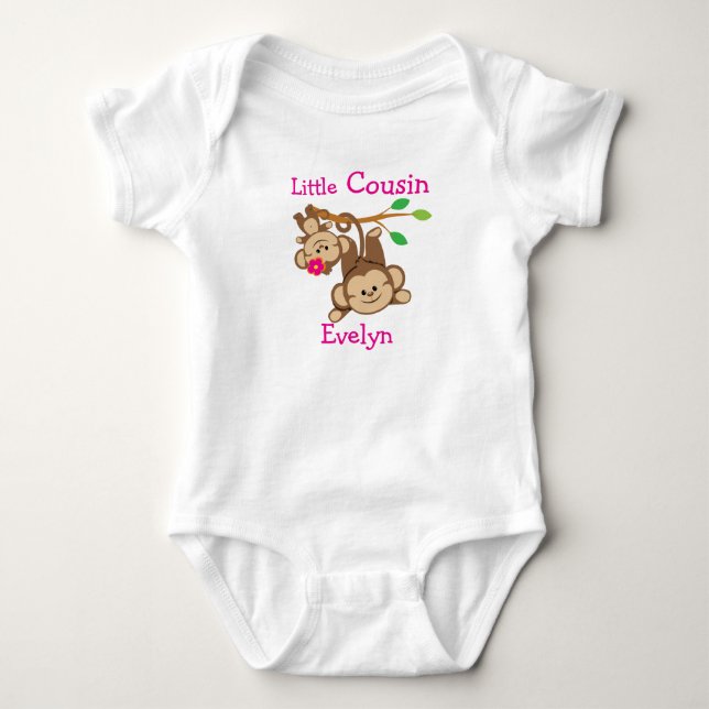 Body Petit Cousin Personnalisé Garçon, Fille Singes Pet (Devant)