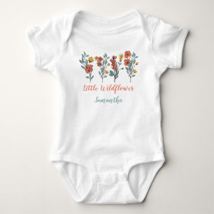 Body Petit Fleur sauvage floral Nom personnalisé Enfant