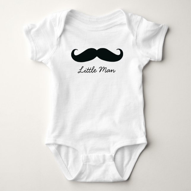 Body Petit Homme Moustache bébé Creeper, Blanc (Devant)