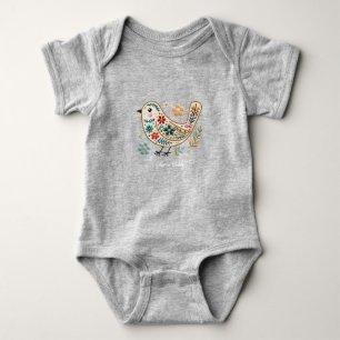 Body Petit Oiseau coloré Floral Baby Bodysuit