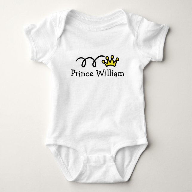 Body Petit prince bébé tenue avec nom personnalisé (Devant)