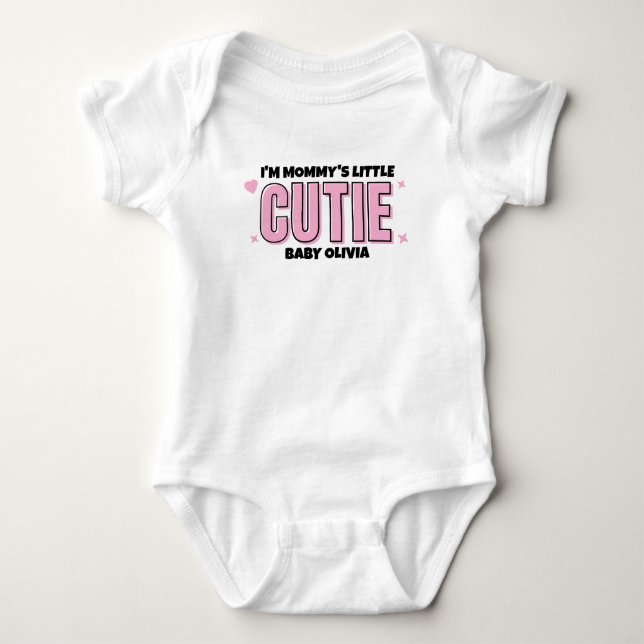 Body Petite fille rose maman petite croûte personnalisé (Devant)