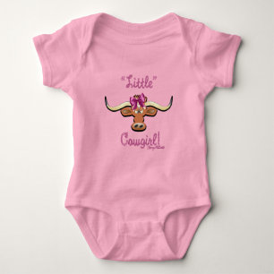 Body Petite fille, vache longhorne