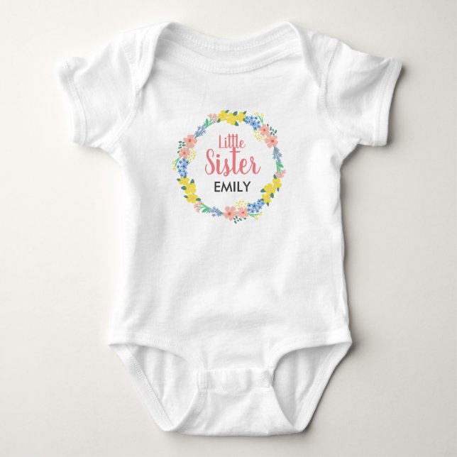 Body Petite soeur Floral Wreath Baby Bodysuit (Devant)