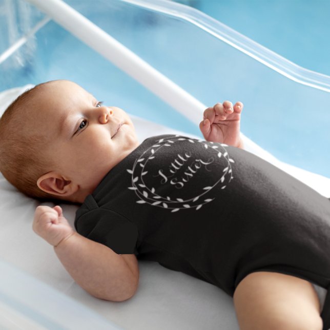 Body Petite soeur Noir & Blanc Feuille Wreath Fille béb (Créateur téléchargé)