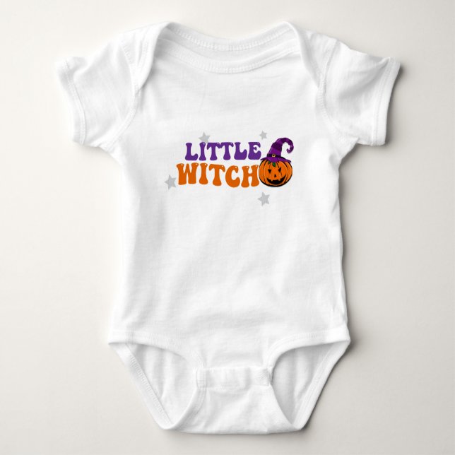 Body petite sorcière éffrayante bodysuit halloween (Devant)