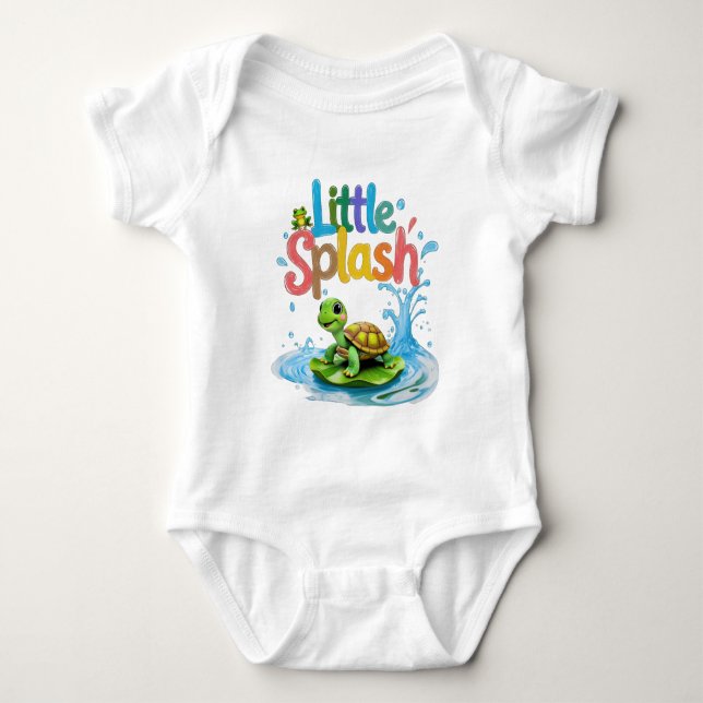 Body Petite Tortue Style Crayon Éclaboussure (Devant)