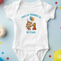Petits singes enfants 1er anniversaire Personnalis
