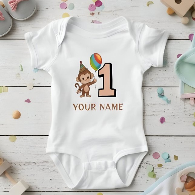 Body Petits singes enfants 1er anniversaire Personnalis (Créateur téléchargé)