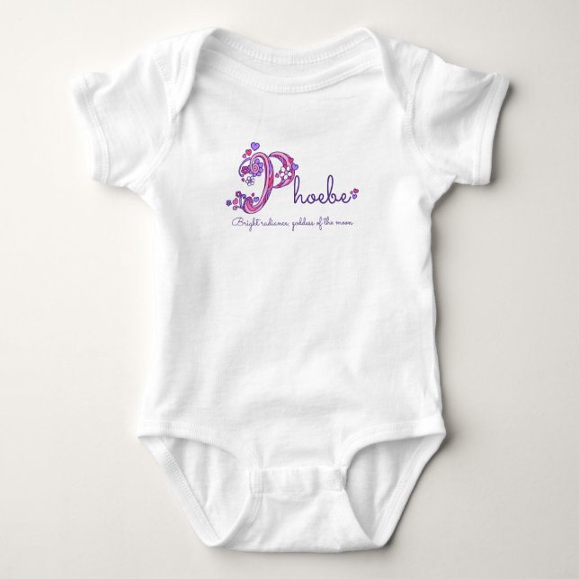 Body Phoebe Girls nom signifiant P monogramme coeurs (Devant)