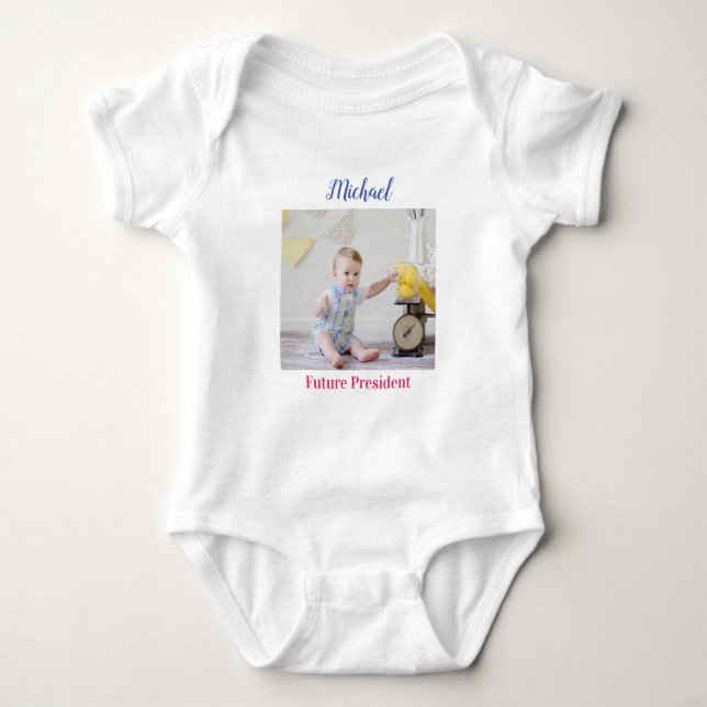 Body Photo de votre enfant "futur président" Nom Messag (Devant)