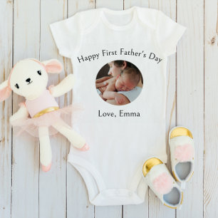 Body Photo personnalisée Papa & Baby Happy Première Fêt
