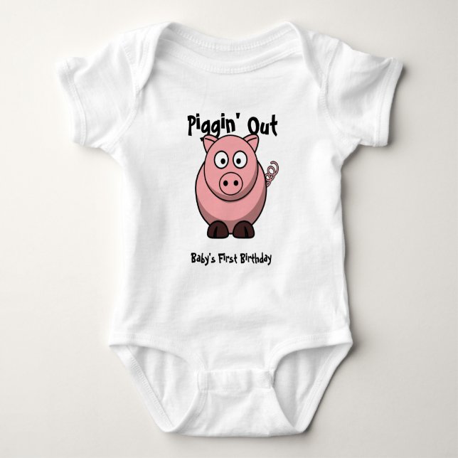 Body Pièce en t porcine rose dodue de bébé (Devant)