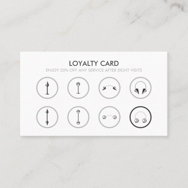 Body Piercing Sale Loyalty Visitenkarte (Vorderseite)
