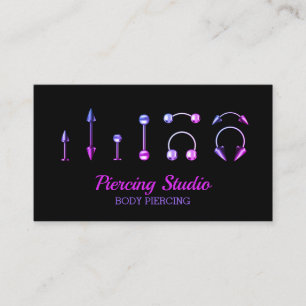 Body Piercing Studio lila rosa Schmucksalon Visitenkarte