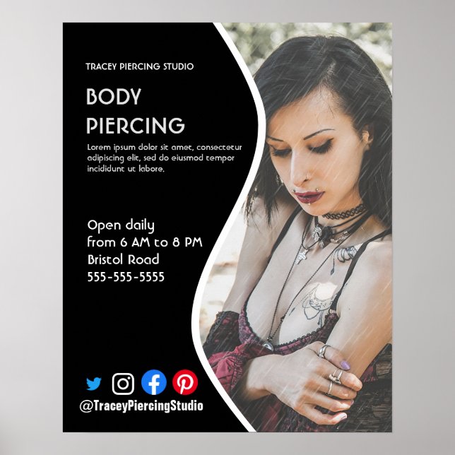 Body PIERCING STUDIO Poster Flyer (Vorne)