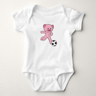 Body Pig comme joueur de football avec balle de footbal
