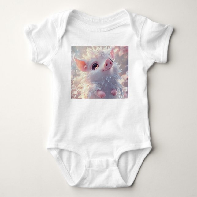 Body Piglet en fleurs enchantées - Bodysuit bébé (Devant)