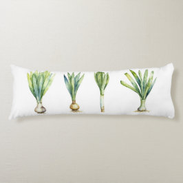 Body Pillow with Spring Onion Illustration Seitenschläferkissen