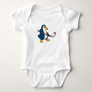 Body Pingouin au hockey sur glace avec bâton de hockey 