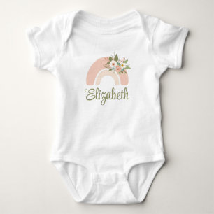 Body Pink Floral Arc-en-ciel Nom personnalisé