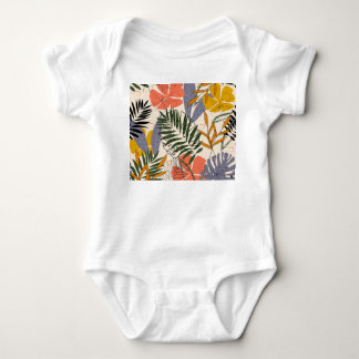 Body Plantes feuille tropicaux, beige, motif original.