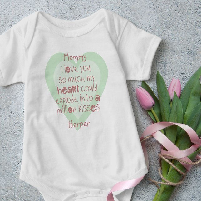 Body Poème mignon maman sur le coeur de la menthe Perso (Créateur téléchargé)