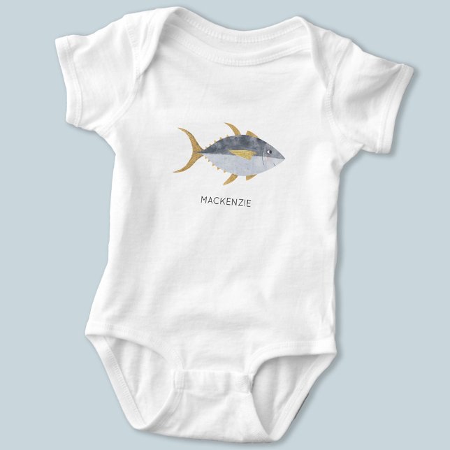 Body Poisson de thon personnalisé (Fun personalized custom name tuna fish baby body suit)