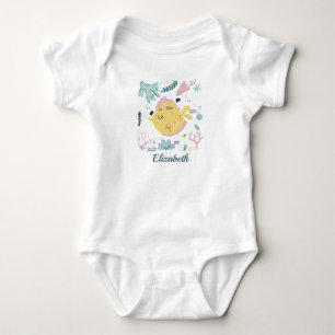 Body Poisson jaune et rose Personnalisé Océan