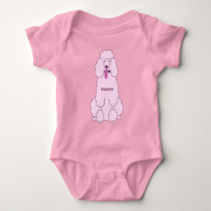 Body Poodé rose de texte personnalisé