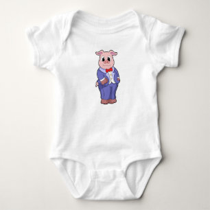 Body Porc comme marié avec costume