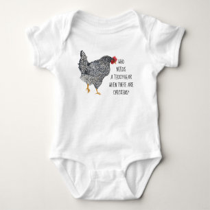 Body Poulet de roche barrée avec T-shirt texte amusant