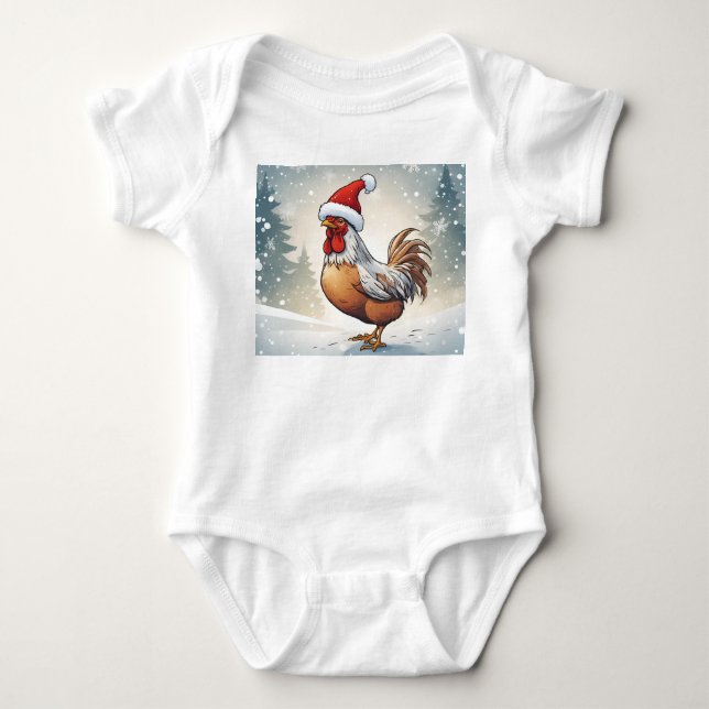 Body Poulet fantaisie, Coq de Noël, Coq de vacances (Devant)