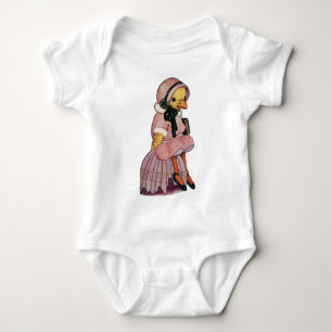 Body Poulette vintage dans une jolie robe rose