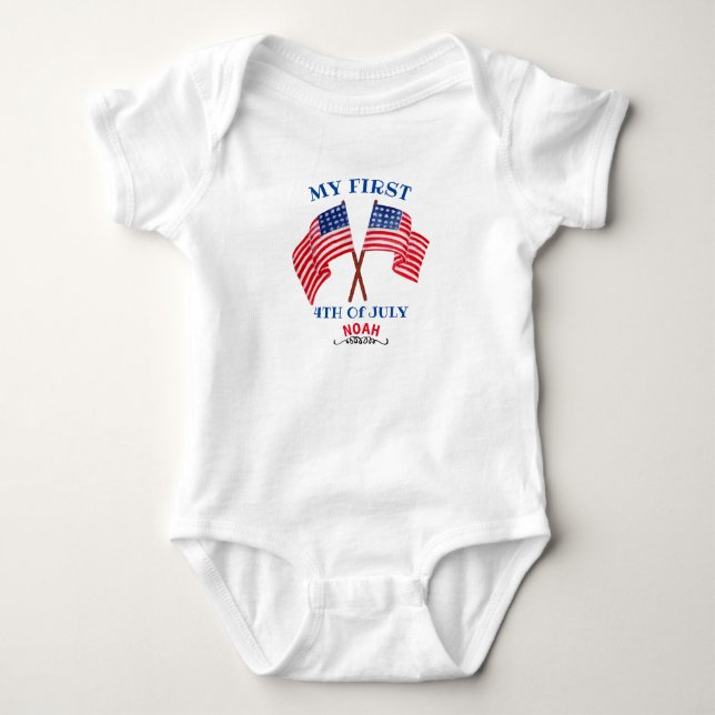Body Premier 4 juillet 4e Toddler Patriotique USA Drape (Devant)