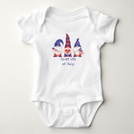 Body Premier 4 juillet Gnome Rouge Blanc Bleu
