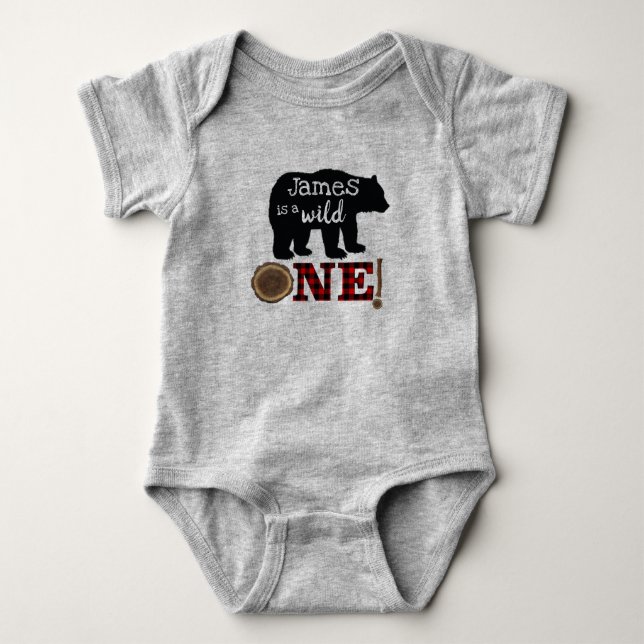 Body Premier anniversaire enfants Lumberjack Romper (Devant)