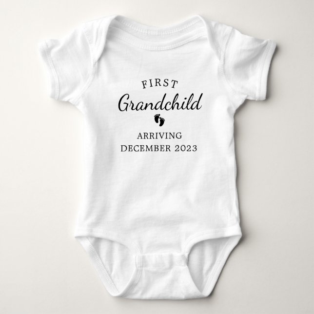 Body Premier Grand-Enfant Arrivé Date personnalisée (Devant)