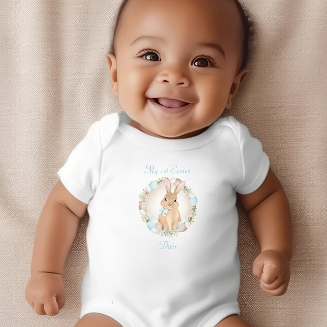 Body Premier lapin mignon de Pâques Nom personnalisé Ga (First Easter Cute Bunny Personalized Name Boy Baby Bodysuit)