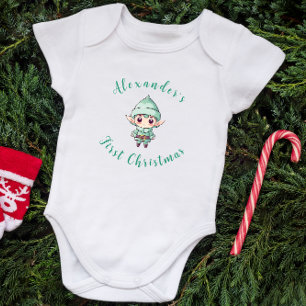 Body Premier Noël bébé garçon elf personnalisé